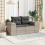 Sofá de jardín con cojines 2 plazas ratán sintético gris claro de , Sofás de exterior - Ref: Foro24-366198, Precio: 177,46 €,...