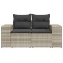Sofá de jardín con cojines 2 plazas ratán sintético gris claro de , Sofás de exterior - Ref: Foro24-366198, Precio: 177,46 €,...