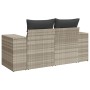 Sofá de jardín con cojines 2 plazas ratán sintético gris claro de , Sofás de exterior - Ref: Foro24-366198, Precio: 177,46 €,...