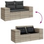 Sofá de jardín con cojines 2 plazas ratán sintético gris claro de , Sofás de exterior - Ref: Foro24-366198, Precio: 177,46 €,...