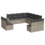 Set de sofás de jardín 11 pzas y cojines ratán sintético gris de , Conjuntos de jardín - Ref: Foro24-3219122, Precio: 715,75 ...