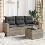 Set de sofás de jardín 4 pzas y cojines ratán sintético gris de , Conjuntos de jardín - Ref: Foro24-3218662, Precio: 256,24 €...