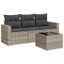 Set de sofás de jardín 4 pzas y cojines ratán sintético gris de , Conjuntos de jardín - Ref: Foro24-3218662, Precio: 256,24 €...