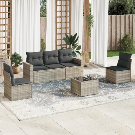 Set de sofás de jardín 6 pzas y cojines ratán sintético gris de , Conjuntos de jardín - Ref: Foro24-3218792, Precio: 352,33 €...