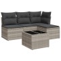 Set de sofás jardín y cojines 5 pzas ratán sintético gris claro de , Conjuntos de jardín - Ref: Foro24-3217512, Precio: 290,0...