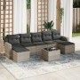 Set de sofás de jardín 8 pzas y cojines ratán sintético gris de , Conjuntos de jardín - Ref: Foro24-3219342, Precio: 456,67 €...