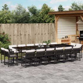 Set de muebles jardín 17 pzas con cojines ratán sintético negro de , Conjuntos de jardín - Ref: Foro24-3211602, Precio: 945,9...