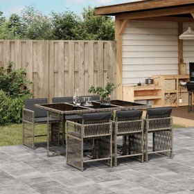 Set comedor jardín 7 pzas y cojines ratán sintético gris de , Conjuntos de jardín - Ref: Foro24-3211628, Precio: 399,35 €, De...