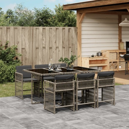Set comedor jardín 7 pzas y cojines ratán sintético gris de , Conjuntos de jardín - Ref: Foro24-3211628, Precio: 399,35 €, De...