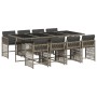 Set comedor jardín 9 pzas y cojines ratán sintético gris de , Conjuntos de jardín - Ref: Foro24-3211640, Precio: 531,00 €, De...