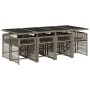 Set comedor jardín 9 pzas y cojines ratán sintético gris de , Conjuntos de jardín - Ref: Foro24-3211640, Precio: 531,00 €, De...