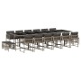 Set comedor de jardín 17 pzas y cojines ratán sintético gris de , Conjuntos de jardín - Ref: Foro24-3211544, Precio: 886,33 €...