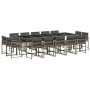 Set comedor de jardín con cojines 15 pzas ratán sintético gris de , Conjuntos de jardín - Ref: Foro24-3211592, Precio: 853,29...