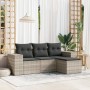 Set de sofás de jardín 4 pzas y cojines ratán sintético gris de , Conjuntos de jardín - Ref: Foro24-3254809, Precio: 281,28 €...