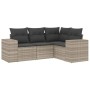 Set de sofás de jardín 4 pzas y cojines ratán sintético gris de , Conjuntos de jardín - Ref: Foro24-3254849, Precio: 312,48 €...