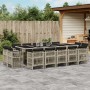 Set comedor jardín y cojines 15 pzas ratán sintético gris claro de , Conjuntos de jardín - Ref: Foro24-3211055, Precio: 879,4...