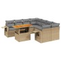 Set de sofás de jardín con cojines 9 pzas ratán sintético beige de , Conjuntos de jardín - Ref: Foro24-3271682, Precio: 580,0...