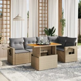 Juego de sofás jardín con cojines 6 pzas ratán sintético beige de , Conjuntos de jardín - Ref: Foro24-3271745, Precio: 426,38...