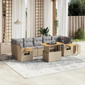Juego de sofás de jardín con cojines beige 8 pzas ratán PE de , Conjuntos de jardín - Ref: Foro24-3271668, Precio: 562,78 €, ...