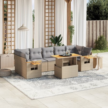 Juego de sofás de jardín con cojines beige 8 pzas ratán PE de , Conjuntos de jardín - Ref: Foro24-3271668, Precio: 563,05 €, ...