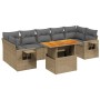 Juego de sofás de jardín con cojines beige 8 pzas ratán PE de , Conjuntos de jardín - Ref: Foro24-3271668, Precio: 563,05 €, ...