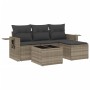 Set de sofás de jardín 4 pzas y cojines ratán sintético gris de , Conjuntos de jardín - Ref: Foro24-3252409, Precio: 266,48 €...
