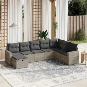 Set de sofás de jardín 8 pzas y cojines ratán sintético gris de , Conjuntos de jardín - Ref: Foro24-3263588, Precio: 538,72 €...
