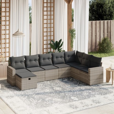 Set de sofás de jardín 8 pzas y cojines ratán sintético gris de , Conjuntos de jardín - Ref: Foro24-3263588, Precio: 537,94 €...