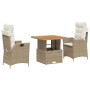 Set comedor de jardín 3 pzas con cojines ratán sintético beige de , Conjuntos de jardín - Ref: Foro24-3277469, Precio: 348,70...