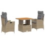 Set comedor de jardín 3 pzas con cojines ratán sintético beige de , Conjuntos de jardín - Ref: Foro24-3277481, Precio: 350,20...