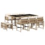 Set comedor de jardín 11 pzas con cojines ratán sintético beige de , Conjuntos de jardín - Ref: Foro24-3211510, Precio: 464,8...