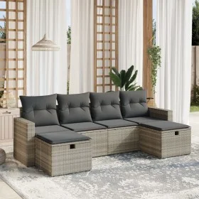 Set de sofás de jardín 6 pzas y cojines ratán sintético gris de , Conjuntos de jardín - Ref: Foro24-3263548, Precio: 374,00 €...