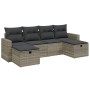 Set de sofás de jardín 6 pzas y cojines ratán sintético gris de , Conjuntos de jardín - Ref: Foro24-3263548, Precio: 359,19 €...