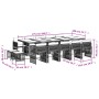 Set comedor de jardín con cojines 15 pzas ratán sintético negro de , Conjuntos de jardín - Ref: Foro24-3211711, Precio: 783,6...