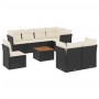 Set de sofás de jardín 8 piezas y cojines ratán sintético negro de , Conjuntos de jardín - Ref: Foro24-3256070, Precio: 560,0...