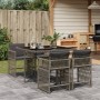 Set comedor de jardín 5 piezas con cojines ratán sintético gris de , Conjuntos de jardín - Ref: Foro24-3211616, Precio: 267,0...