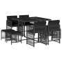 Set de comedor de jardín 9 pzas y cojines ratán sintético negro de , Conjuntos de jardín - Ref: Foro24-3211675, Precio: 346,1...