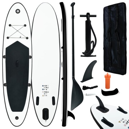 Juego de tabla de paddle surf hinchable negro y blanco de vidaXL, Paddleboards - Ref: Foro24-92727, Precio: 187,73 €, Descuen...