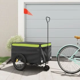 Remolque para bicicleta hierro negro y verde 45 kg de , Remolques para bicicletas - Ref: Foro24-94116, Precio: 118,98 €, Desc...