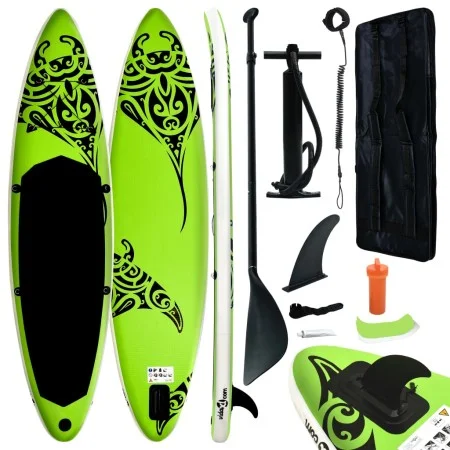 Grünes aufblasbares Paddle-Surfbrett-Set 366x76x15 cm von vidaXL, Paddleboards - Ref: Foro24-92742, Preis: 261,48 €, Rabatt: %