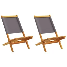 Sillas de jardín 2 uds madera maciza acacia y tela antracita de , Sillas de jardín - Ref: Foro24-367691, Precio: 110,34 €, De...