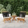 Sillas de jardín 2 uds madera maciza acacia polipropileno negro de , Sillas de jardín - Ref: Foro24-367687, Precio: 112,88 €,...
