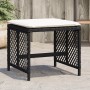 Taburetes de jardín con cojines 4 uds ratán PE negro 41x41x36cm de , Otomanas de exterior - Ref: Foro24-365048, Precio: 97,54...