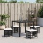 Taburetes de jardín con cojines 4 uds ratán PE negro 41x41x36cm de , Otomanas de exterior - Ref: Foro24-365048, Precio: 97,54...