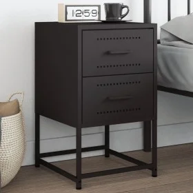 Mesita de noche acero negra 36x39x60,5 cm by , Nightstands - Ref: Foro24-846458, Price: 68,04 €, Discount: %