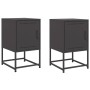 Mesitas de noche 2 uds acero negra 36x39x60,5 cm de , Mesitas de noche - Ref: Foro24-846447, Precio: 66,30 €, Descuento: %