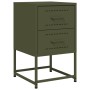 Mesita de noche acero verde oliva 36x39x60,5 cm de , Mesitas de noche - Ref: Foro24-846466, Precio: 71,80 €, Descuento: %