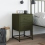 Mesita de noche acero verde oliva 36x39x60,5 cm de , Mesitas de noche - Ref: Foro24-846466, Precio: 71,80 €, Descuento: %