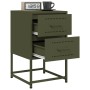 Mesita de noche acero verde oliva 36x39x60,5 cm de , Mesitas de noche - Ref: Foro24-846466, Precio: 71,80 €, Descuento: %