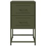 Mesita de noche acero verde oliva 36x39x60,5 cm de , Mesitas de noche - Ref: Foro24-846466, Precio: 71,80 €, Descuento: %